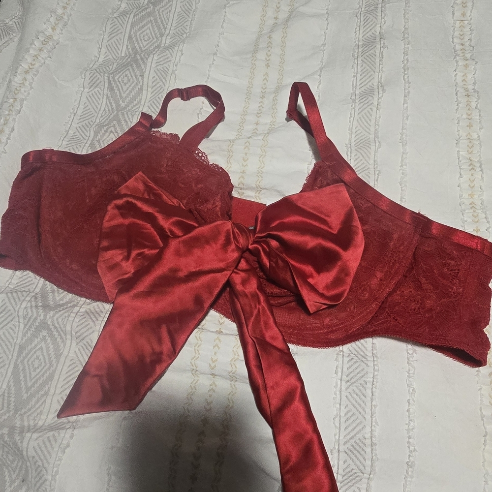 Torrid Satin Bow Lace Bra